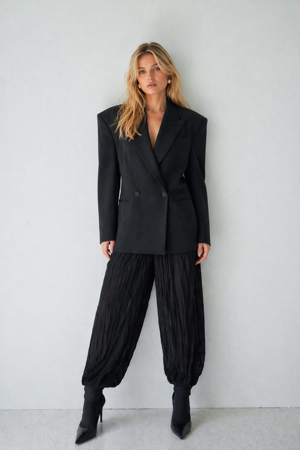 Tailored Double-Breasted Wool Blazer