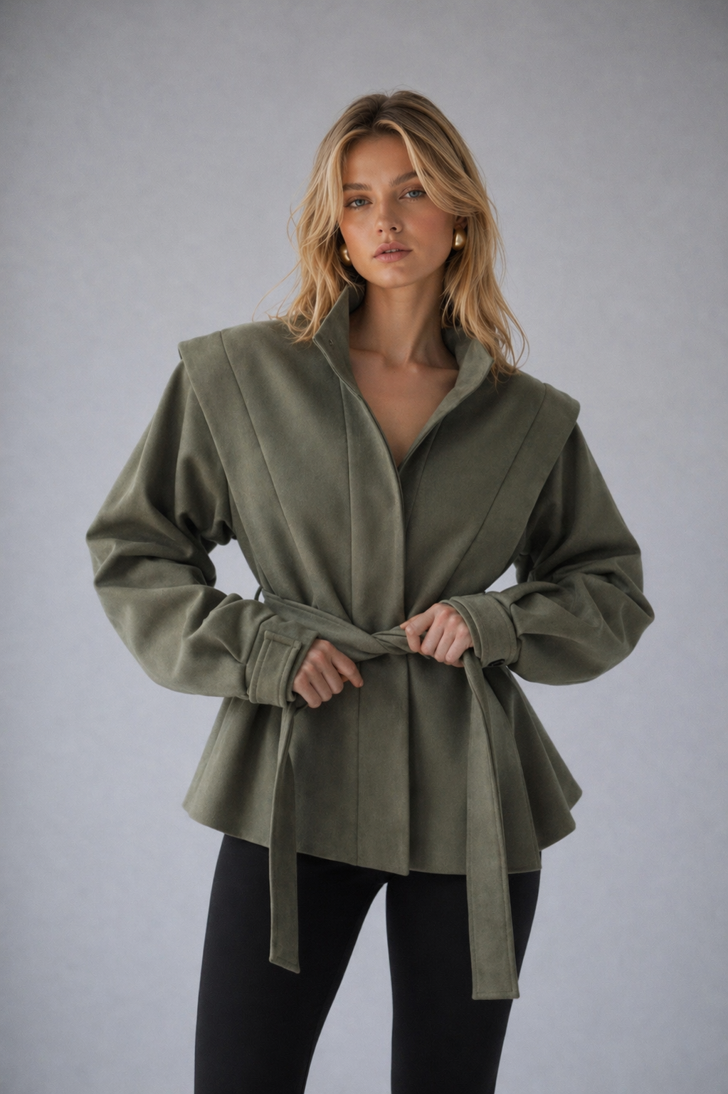 Structured Belted Peplum Jacket