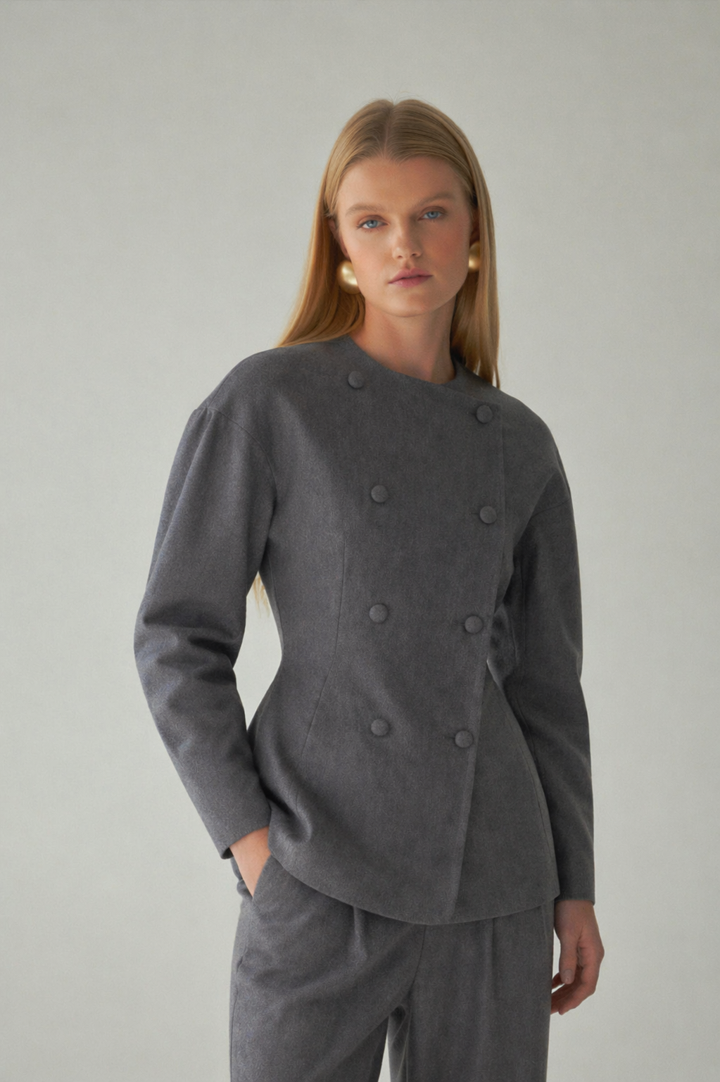 Tailored Double-Breasted Sculpted Jacket