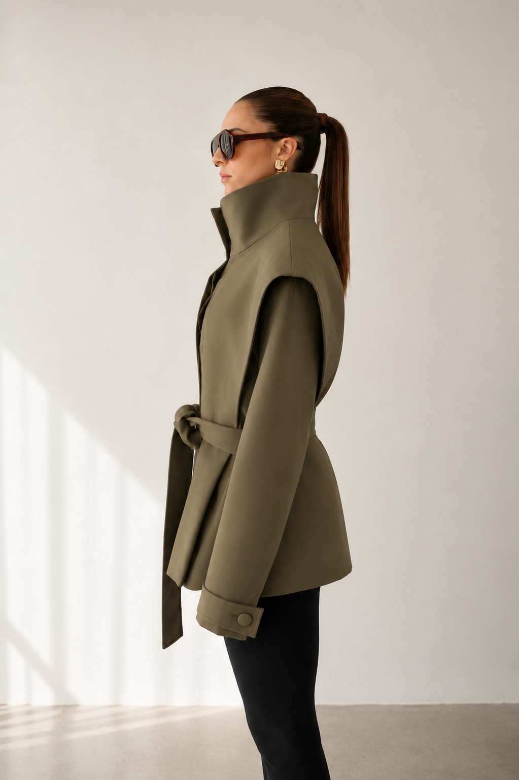 Structured Belted Peplum Jacket