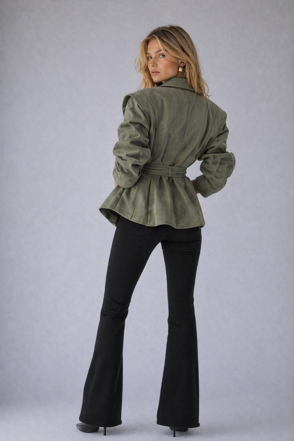 Structured Belted Peplum Jacket
