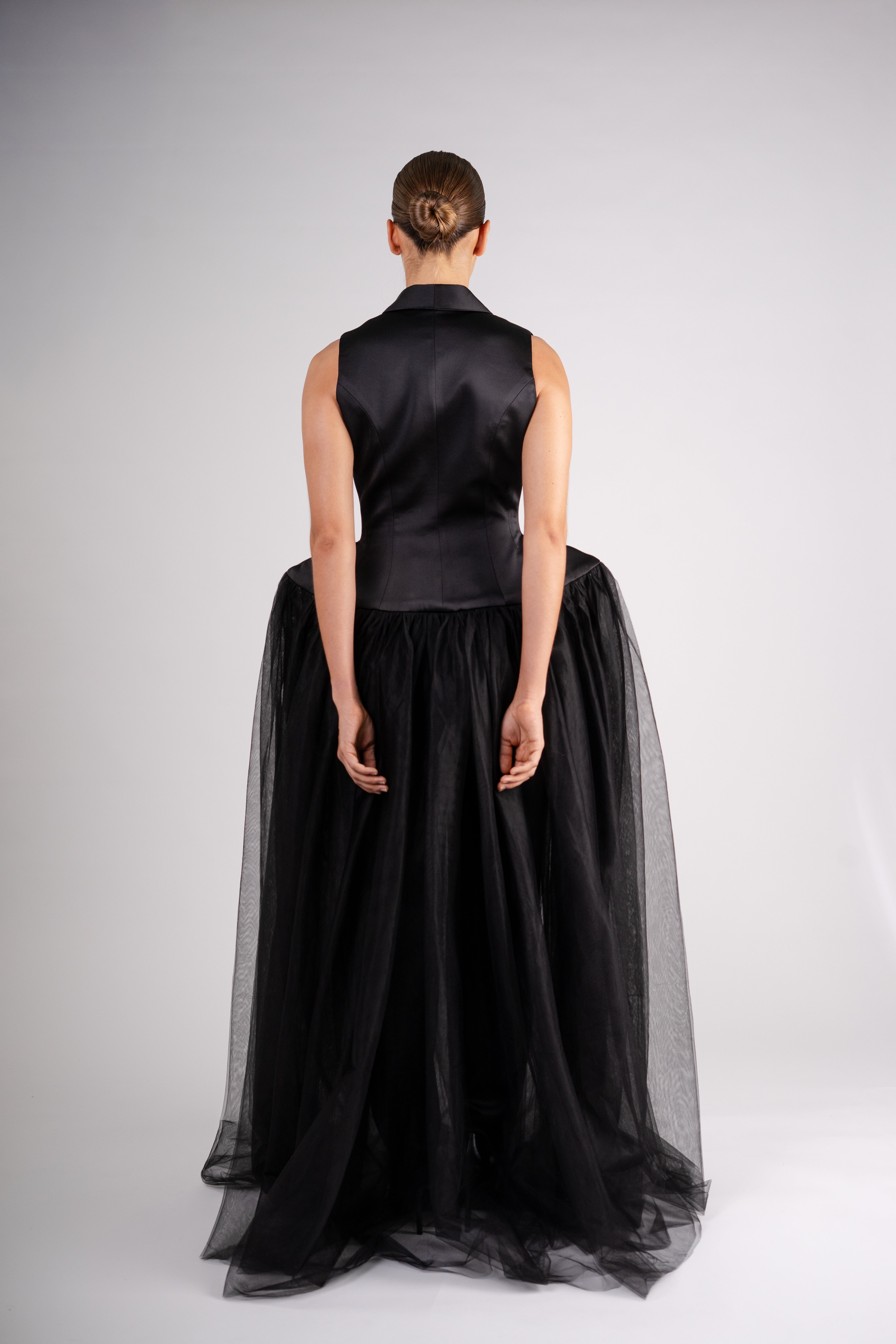 Sculptural tulle dress