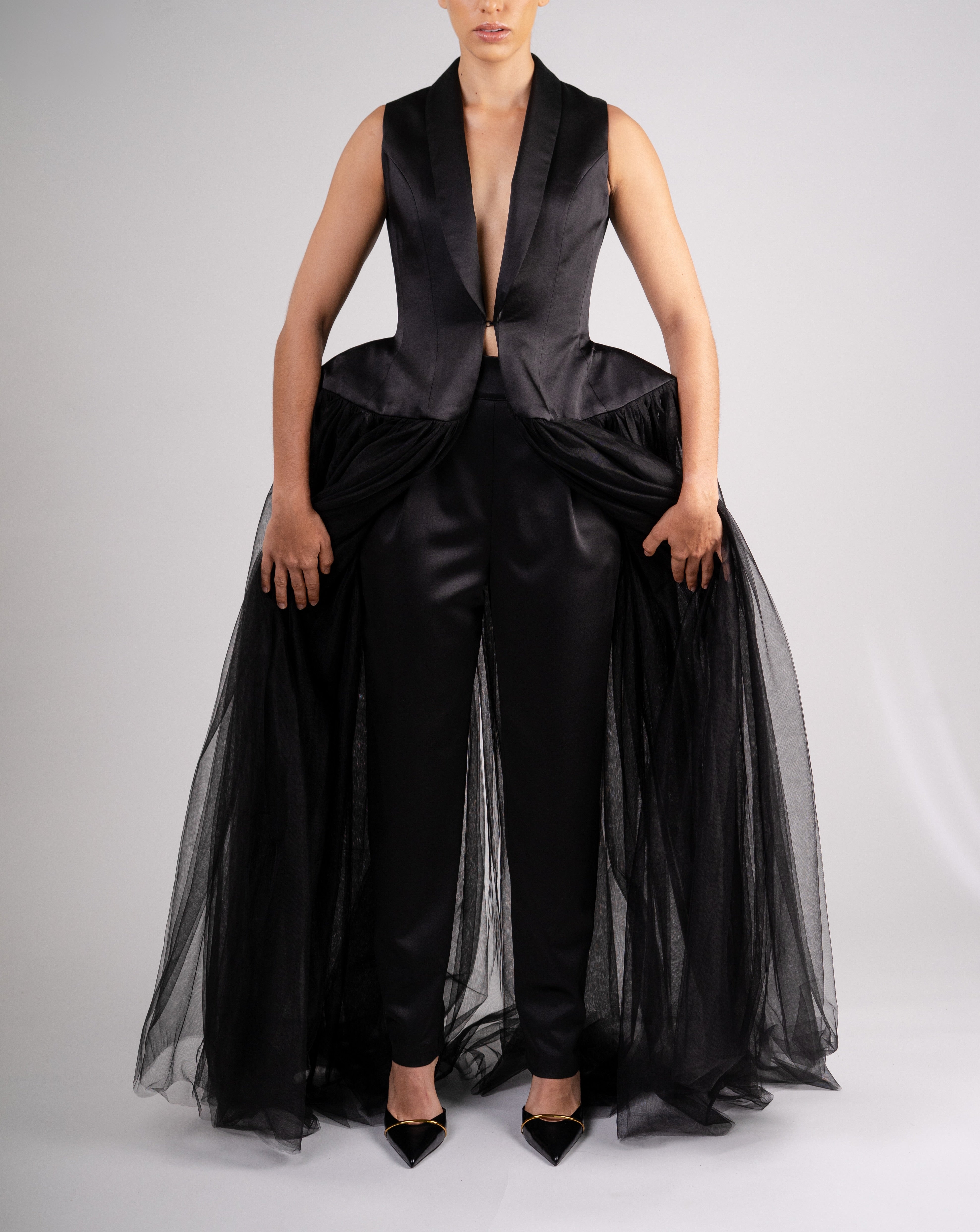 Sculptural tulle dress