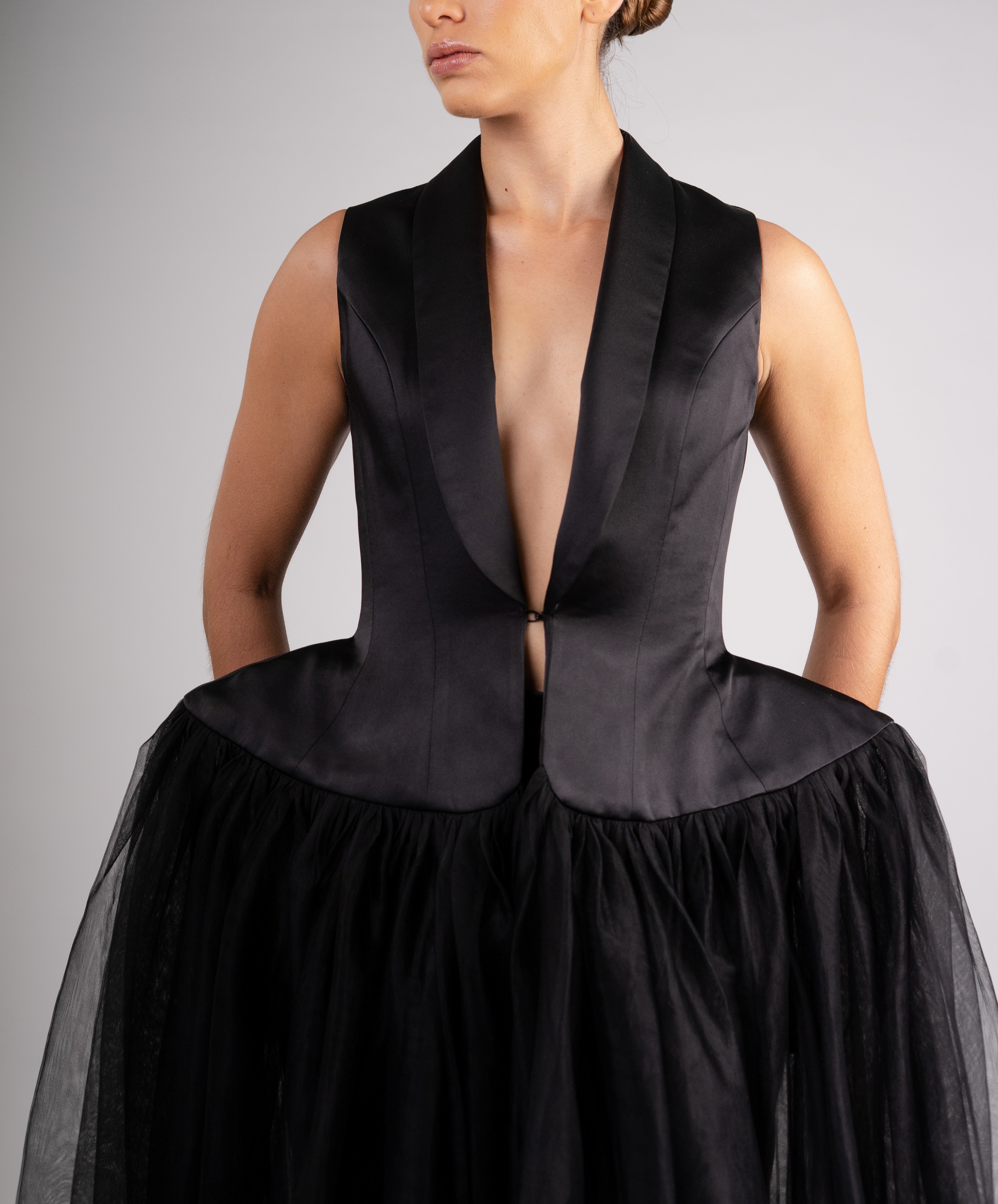 Sculptural tulle dress