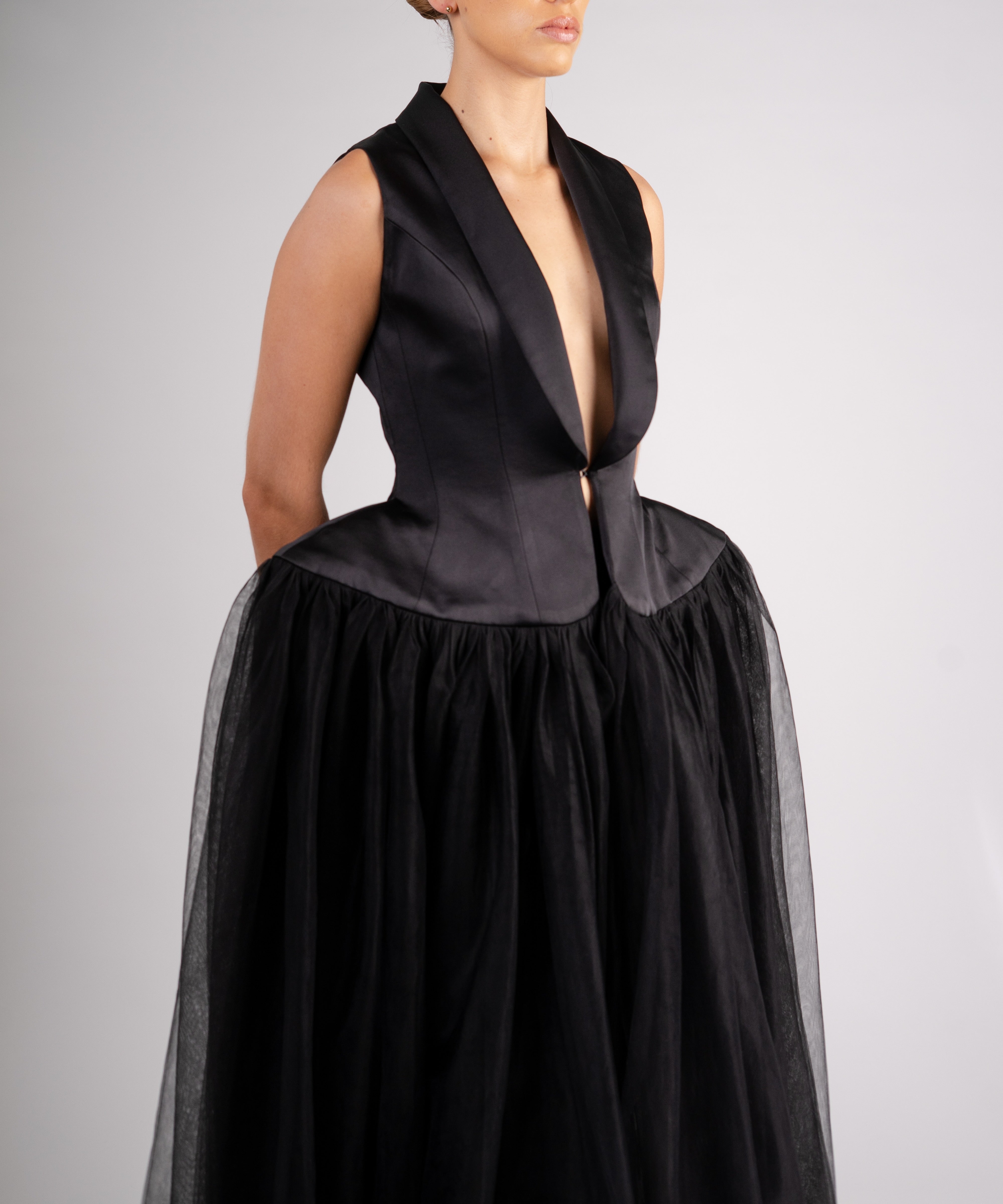 Sculptural tulle dress