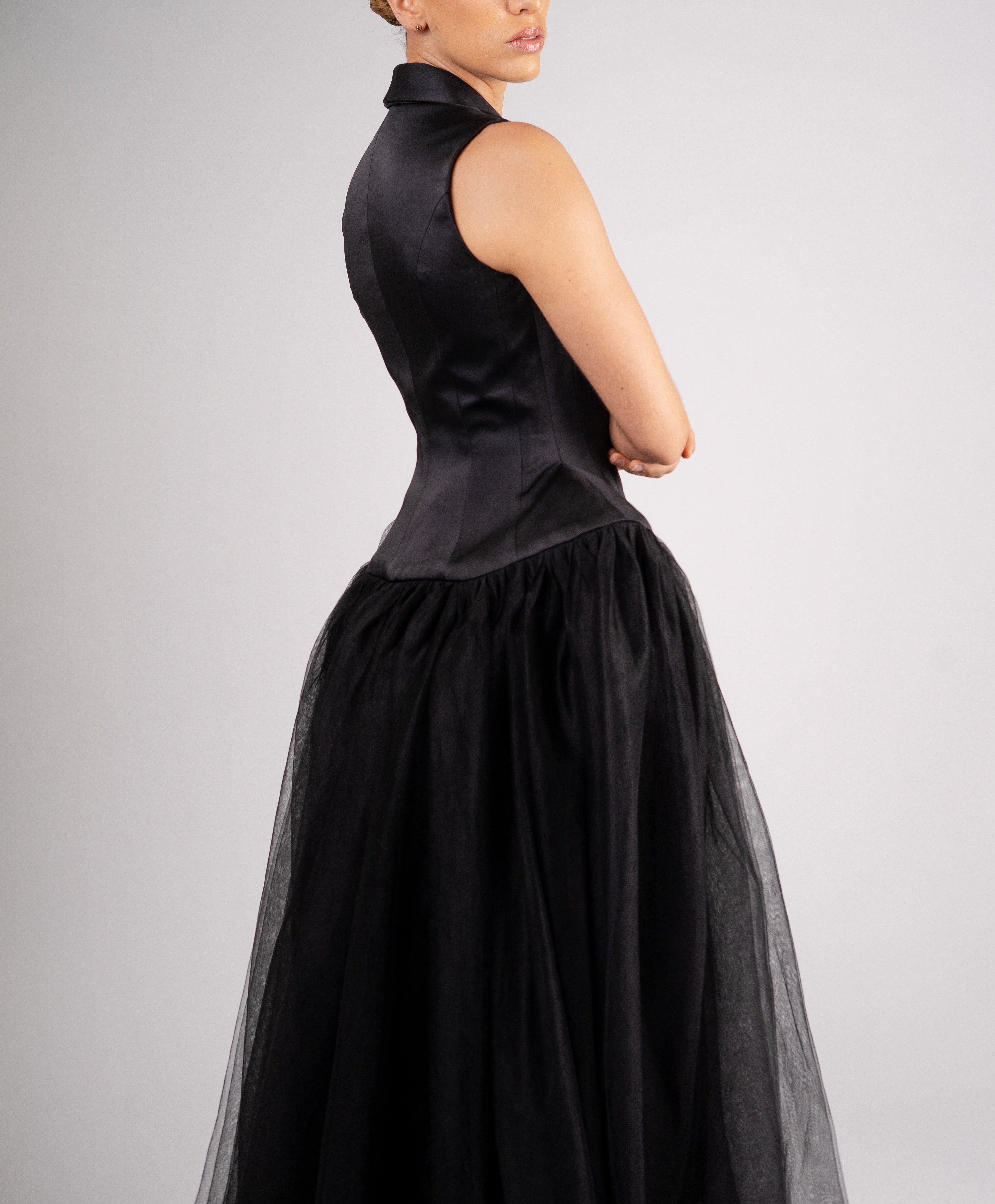 Sculptural tulle dress