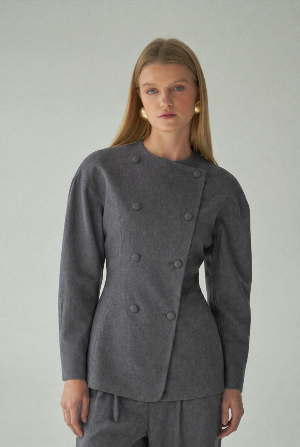 Tailored Double-Breasted Sculpted Jacket