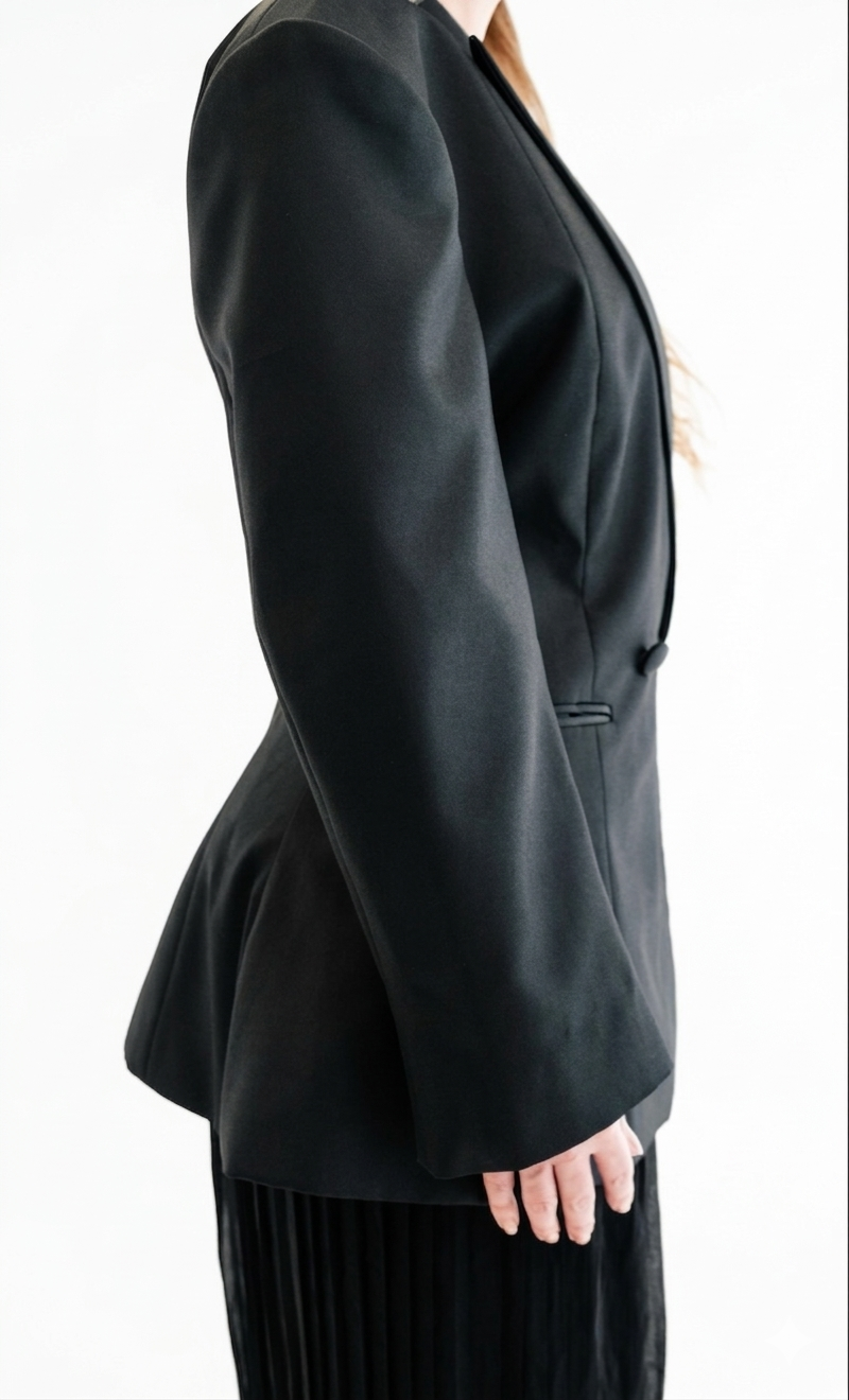 Tailored Double-Breasted Wool Blazer