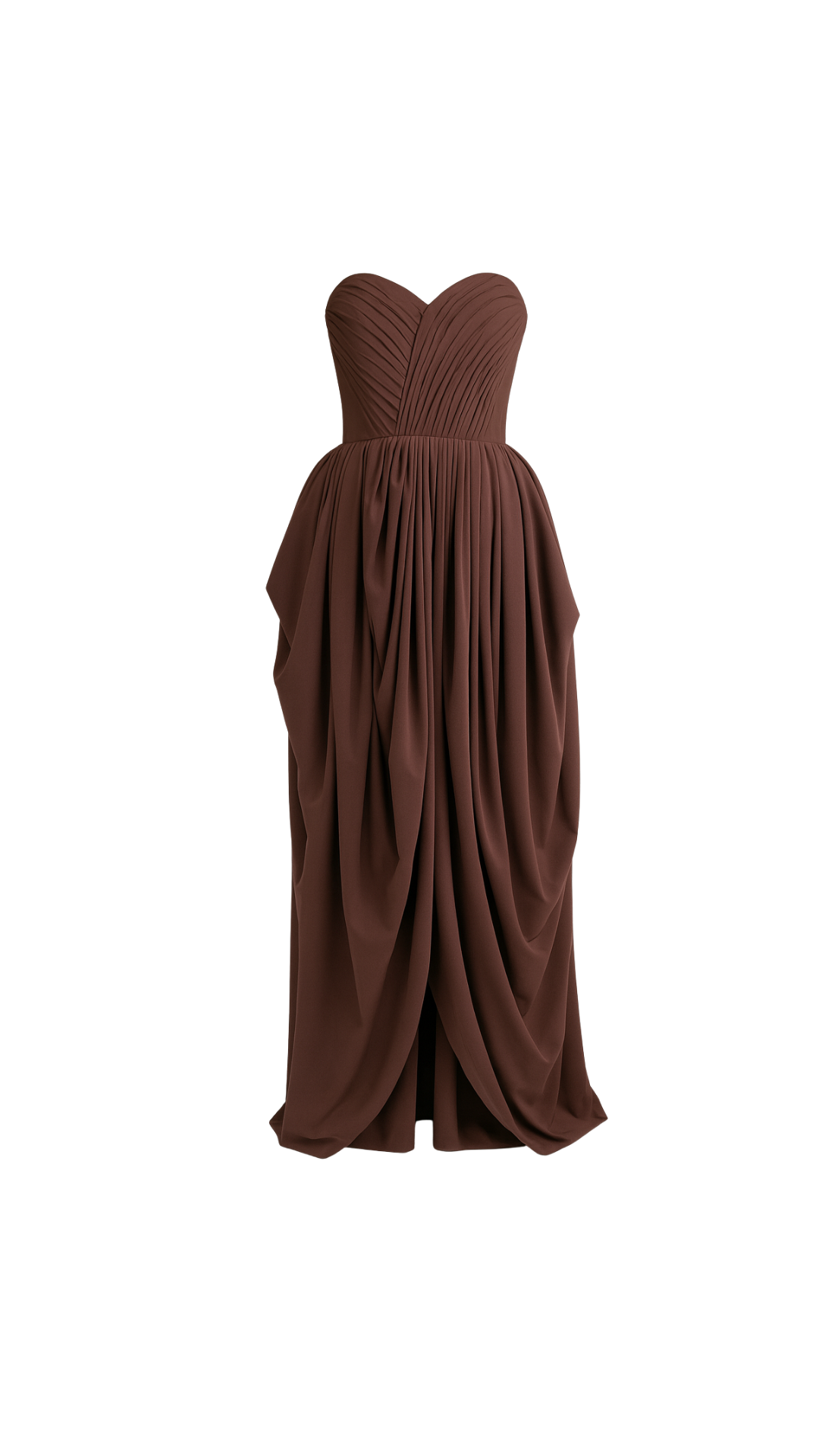 Draped bustier gown
