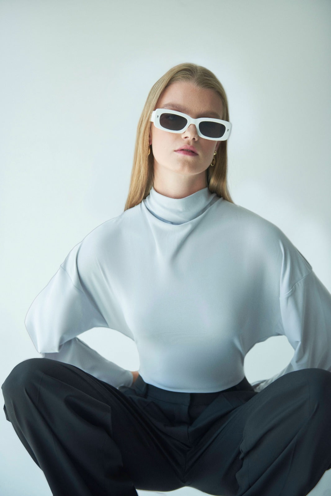 Fluid High-Neck Blouse